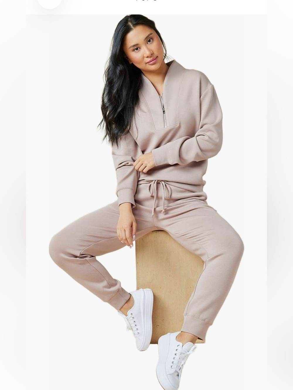 Softies $170 NWT SET 1/4 zip and Jogger Pants in Almond